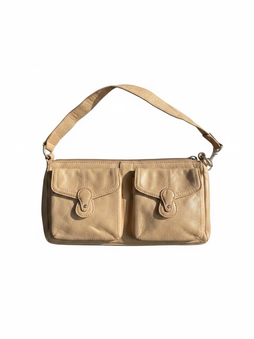 Genuine Leather Liz Claiborne Shoulder Bag with Dual Front Pockets